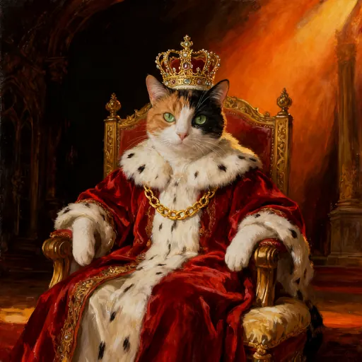 Calico cat royal pet portrait