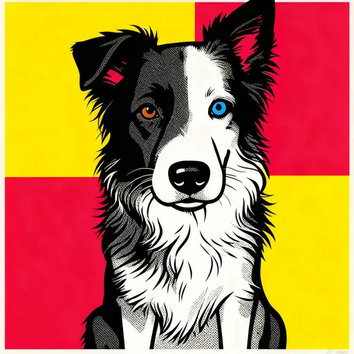 Border Collie pop art pet portrait