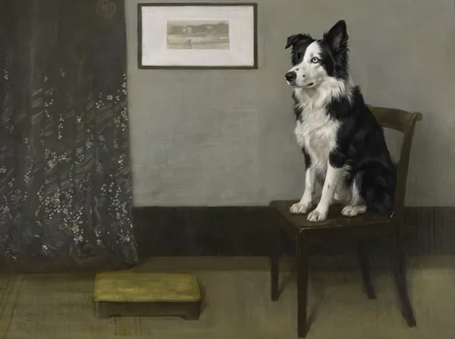 A pet painted into Whistler's Mother