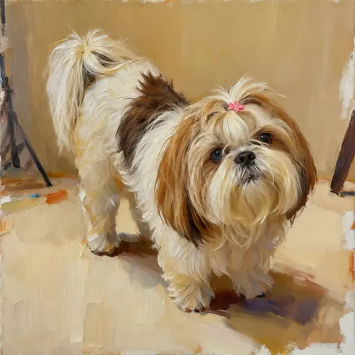 Shih Tzu oil painting pet portrait