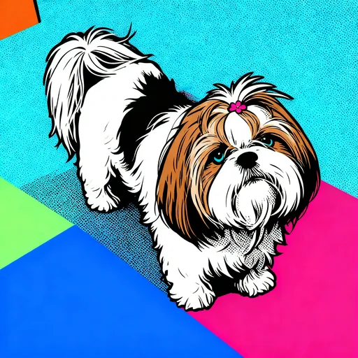 Shih Tzu pop art pet portrait