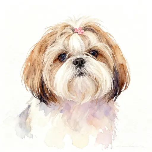 Shih Tzu watercolor pet portrait