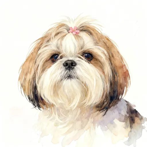 Shih Tzu watercolor pet portrait